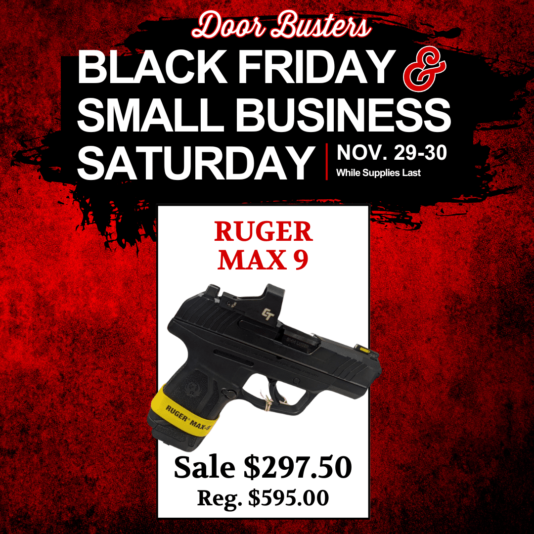 Ruger Max 9 Black Friday Small Business Saturday Door Buster