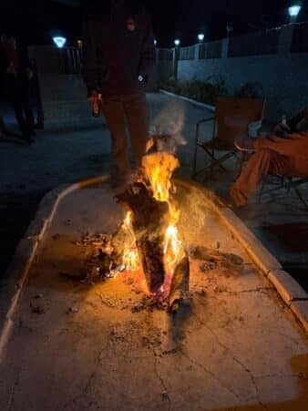 The firepit area was located right outside of the Lodge.