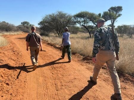 Oupa and Gerhard leading us to the critters.